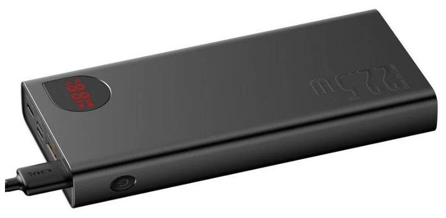 Універсальна мобільна батарея Baseus Adaman Metal 20000 mAh PD 22.5W USB-C 2 x USB-A QC 3.0 Lightning Black (PPAD000101)