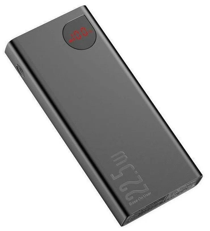 Універсальна мобільна батарея Baseus Adaman Metal 20000 mAh PD 22.5W USB-C 2 x USB-A QC 3.0 Lightning Black (PPAD000101)