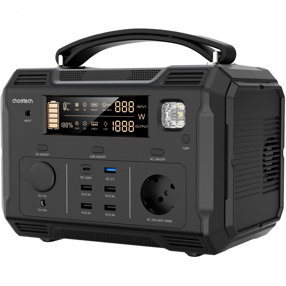 Зарядная станция Choetech BS004 500W (484 Вт·ч / 500 Вт)