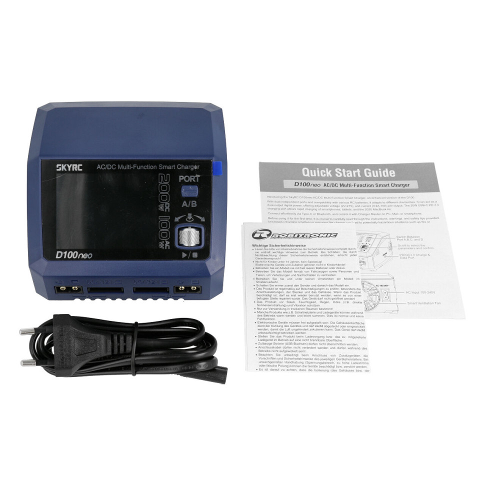 Зарядний пристрій SkyRC D100 Neo (АС 100 Вт / 2* DC 200 Вт) (SK-100199-01)