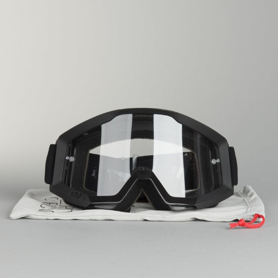 Детские мото очки 100% Strata Goliath Junior Black Clear Lens (00-00241035)