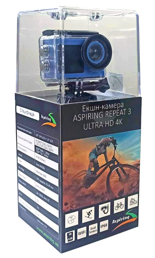 Экшн-камера Aspiring Repeat 3 Ultra HD 4K Dual Screen (REF210101)