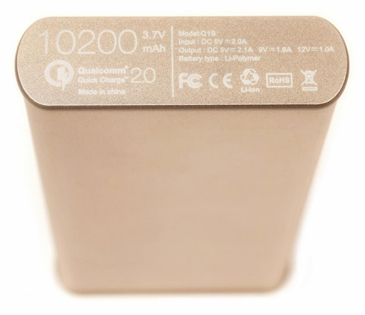 Универсальная мобильная батарея PowerPlant Q1S 10200mAh Quick-Charge 2.0 Gold (DV00PB0005G)