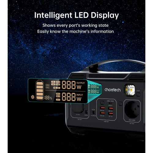 Зарядна станція Choetech BS002-V2 300W (276 Вт·год / 300 Вт)