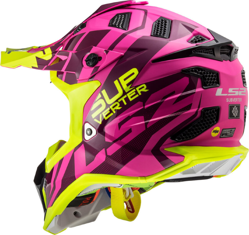 Мотошлем LS2 MX470 Subverter Troop Matt Pink/H-V/Yellow