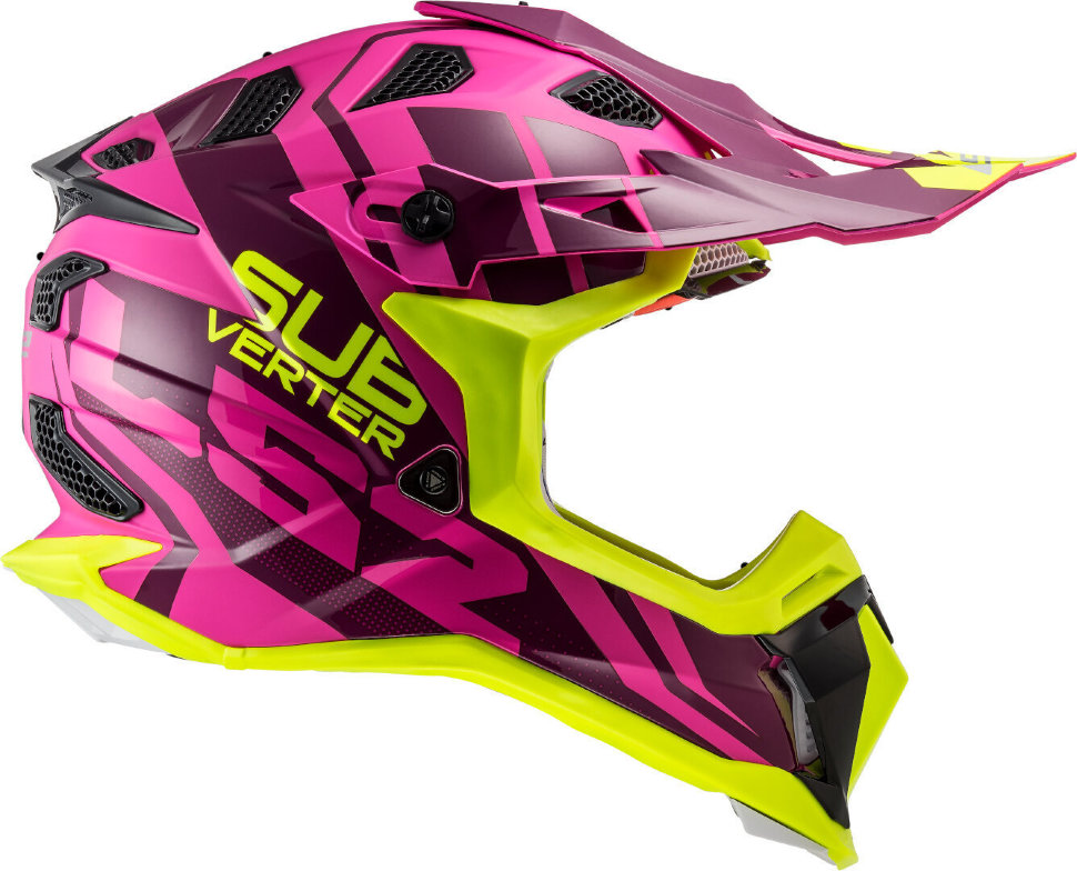 Мотошлем LS2 MX470 Subverter Troop Matt Pink/H-V/Yellow