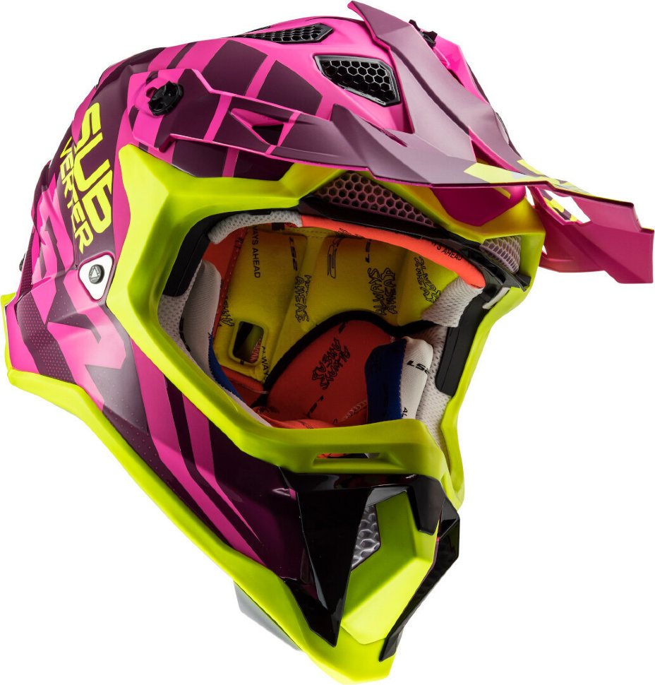 Мотошлем LS2 MX470 Subverter Troop Matt Pink/H-V/Yellow