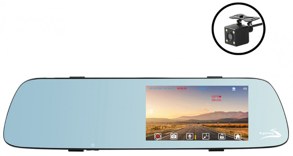 Видеорегистратор-зеркало Aspiring Maxi 1 Speedcam, WIFI, GPS, ADAS (MS885440)