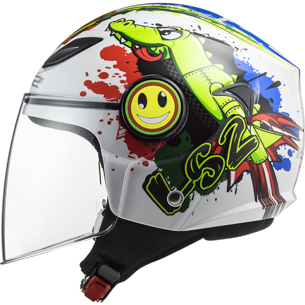 Детский мотошлем LS2 OF602 Funny Croco Gloss White