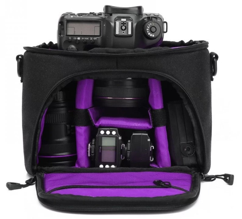 Рюкзак для фотоаппарата Huwang DAC-0304P Black/Purple (32730)