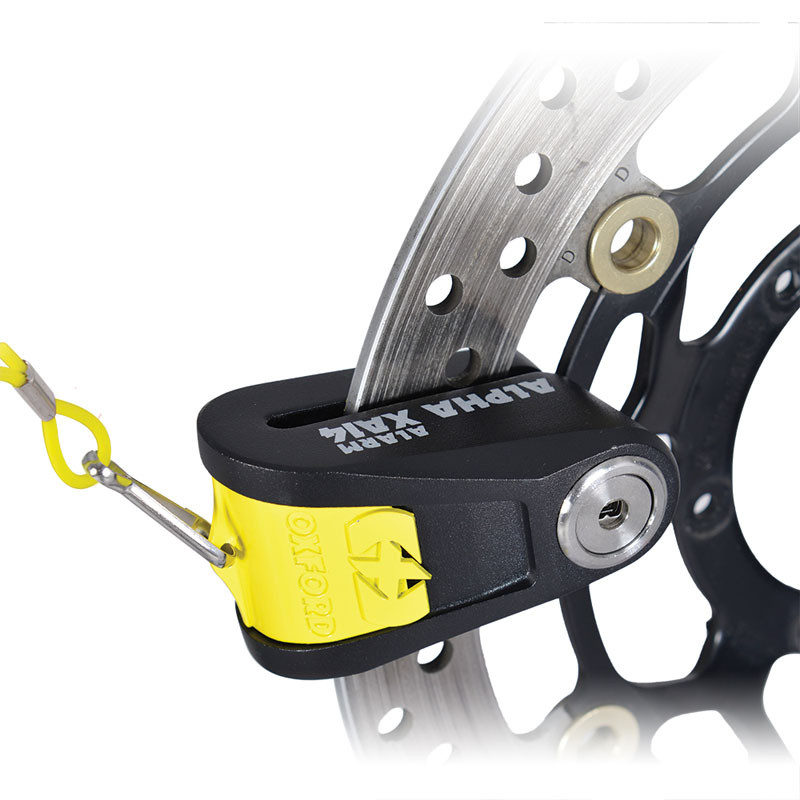 Замок с сигнализацией Oxford Alpha XA14 Disc Lock Yellow/Black (LK217)