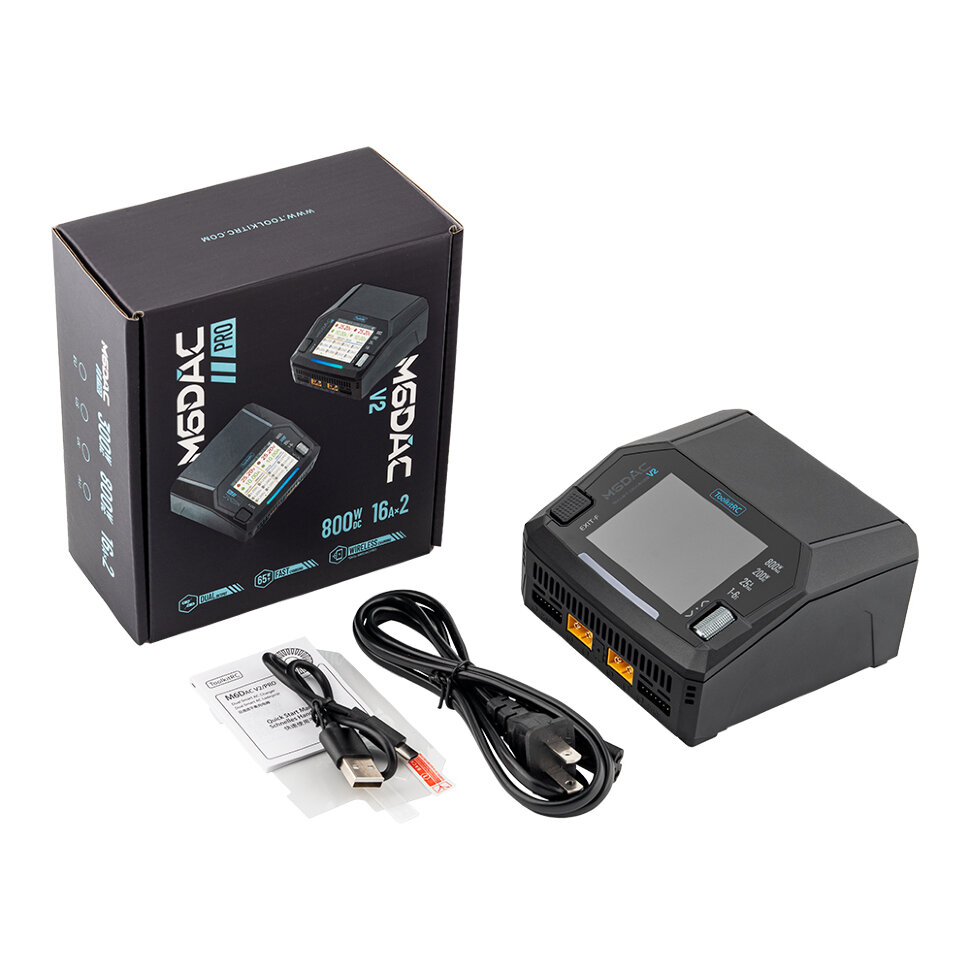 Зарядний пристрій ToolkitRC M6DAC V2 (AC 220 Вт / 2* DC 400 Вт)