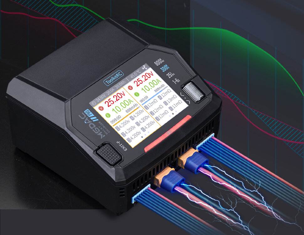 Зарядний пристрій ToolkitRC M6DAC V2 (AC 220 Вт / 2* DC 400 Вт)