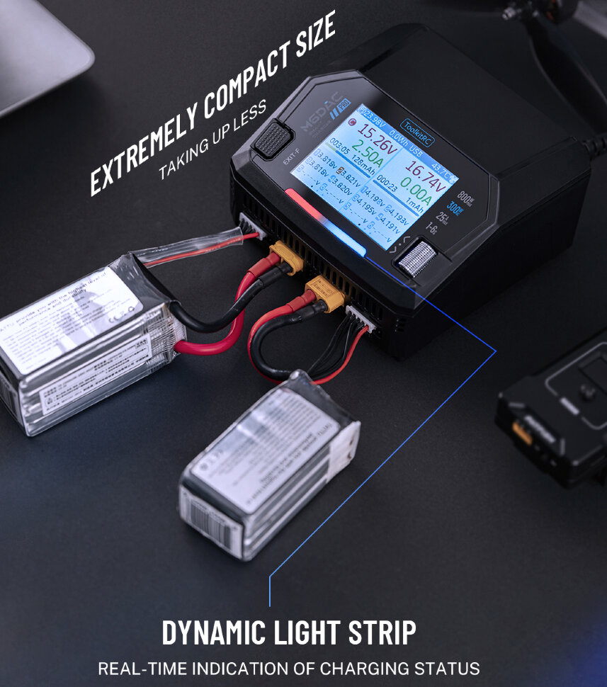 Зарядний пристрій ToolkitRC M6DAC V2 (AC 220 Вт / 2* DC 400 Вт)