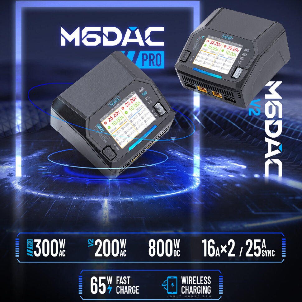 Зарядний пристрій ToolkitRC M6DAC V2 (AC 220 Вт / 2* DC 400 Вт)