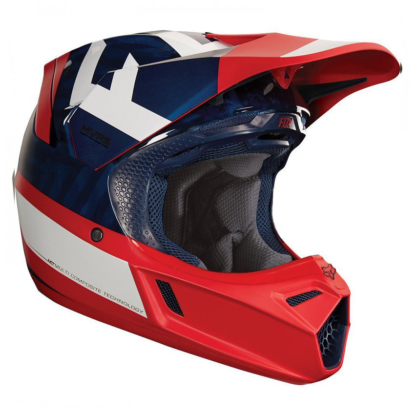 Мотошлем Fox V3 Kustm Helmet Ece Navy/Red