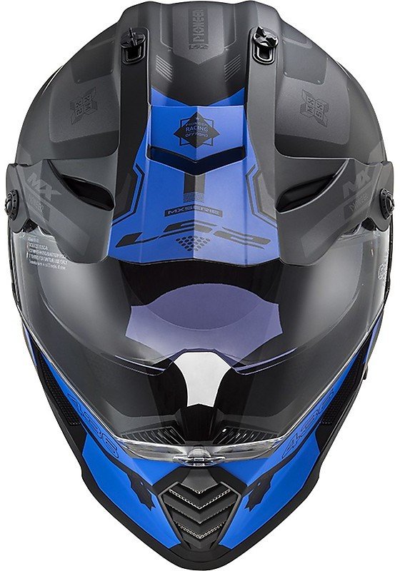 Мотошлем LS2 MX436 Pioneer Evo Cobra Matt Silver/Blue