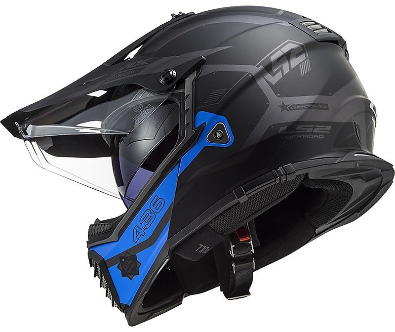 Мотошлем LS2 MX436 Pioneer Evo Cobra Matt Silver/Blue