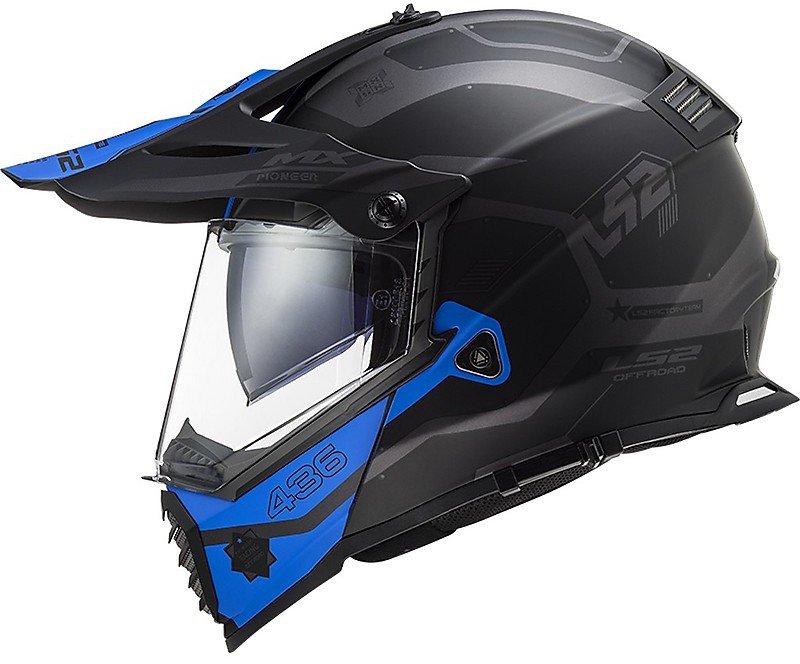 Мотошлем LS2 MX436 Pioneer Evo Cobra Matt Silver/Blue