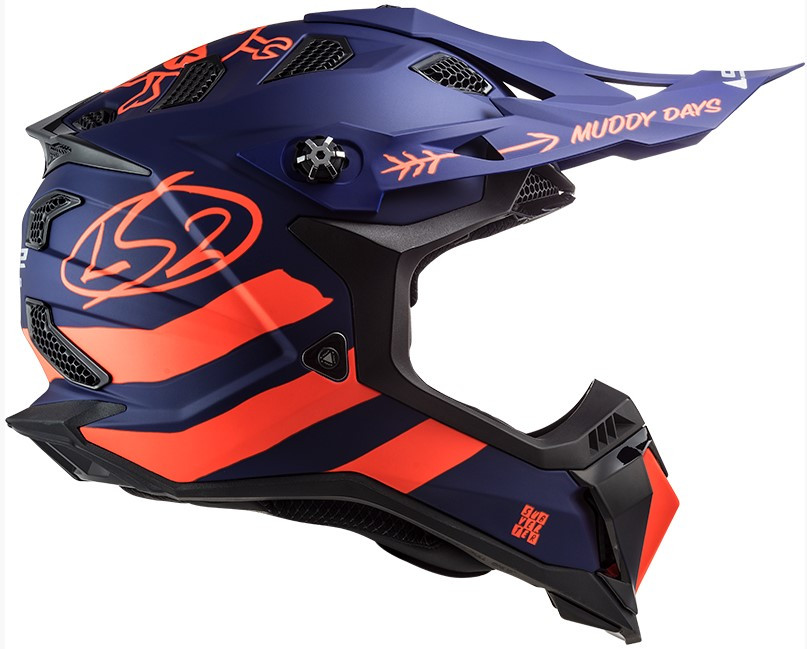 Мотошлем LS2 MX700 Subverter Cargo Matt Blue/Fluo Orange