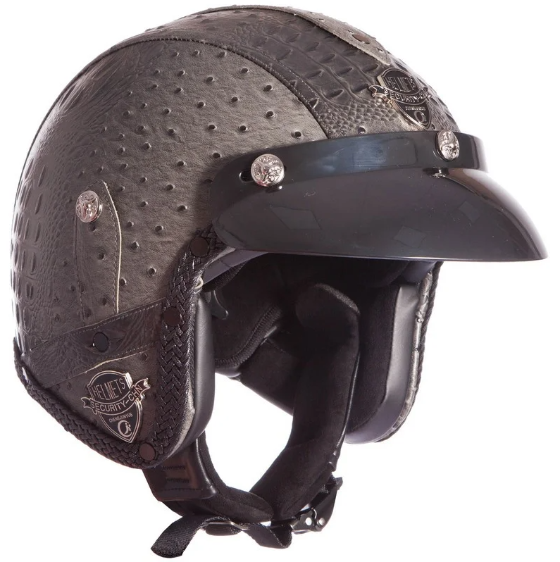 Мотошлем для чоппера Vintage Gray Crocodile (VIN-5)