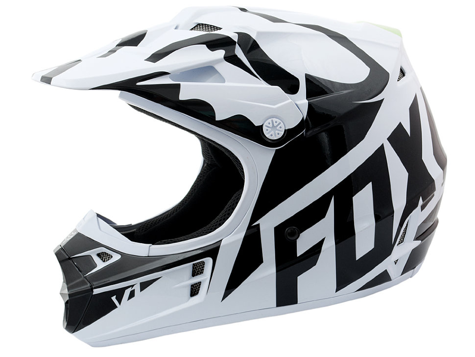 Мотошлем Fox V1 Sayak Helmet Ece White-Black/Green