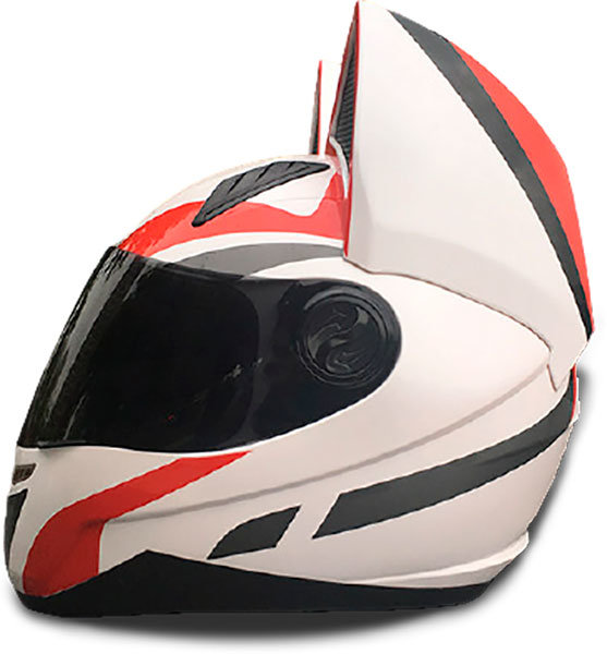 Мотошлем Nitrinos Neko White/Red/Black