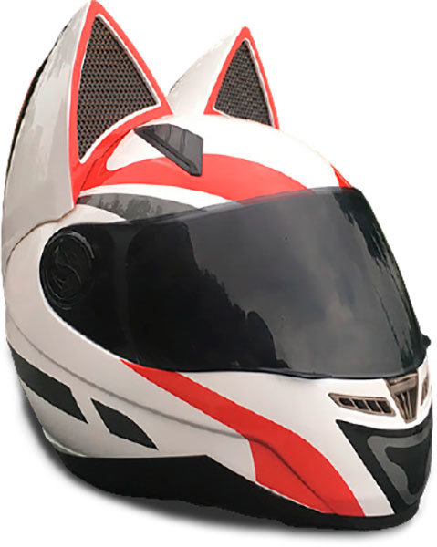 Мотошлем Nitrinos Neko White/Red/Black