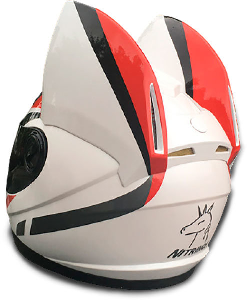 Мотошлем Nitrinos Neko White/Red/Black