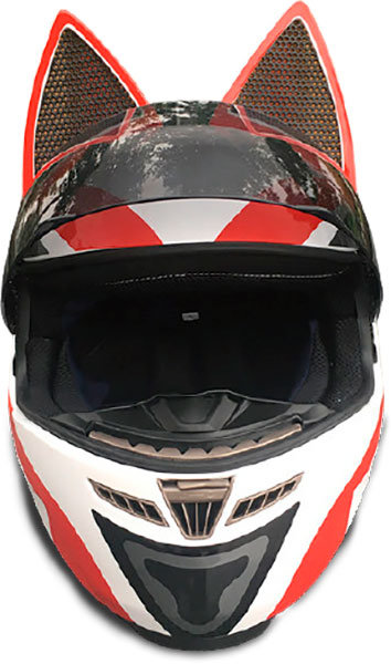 Мотошлем Nitrinos Neko White/Red/Black
