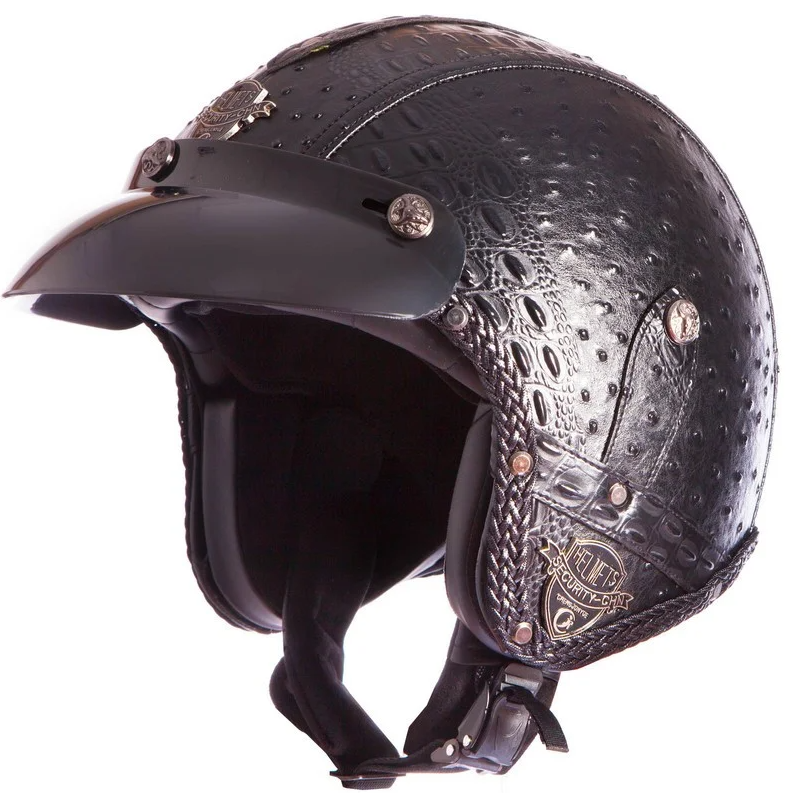 Мотошлем для чоппера Vintage Black (VIN-4)