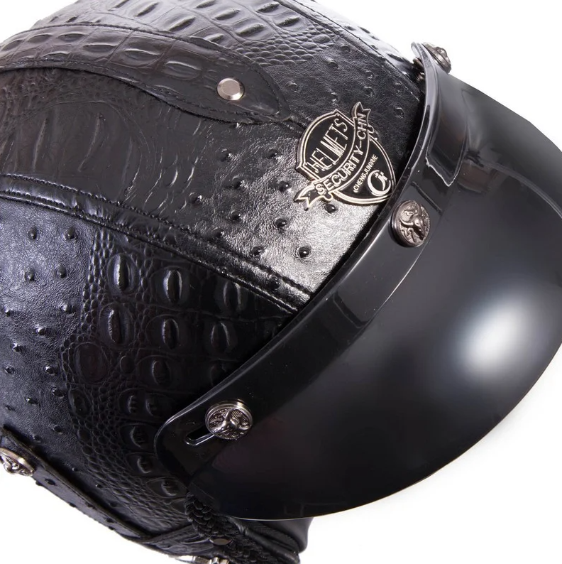 Мотошлем для чоппера Vintage Black (VIN-4)