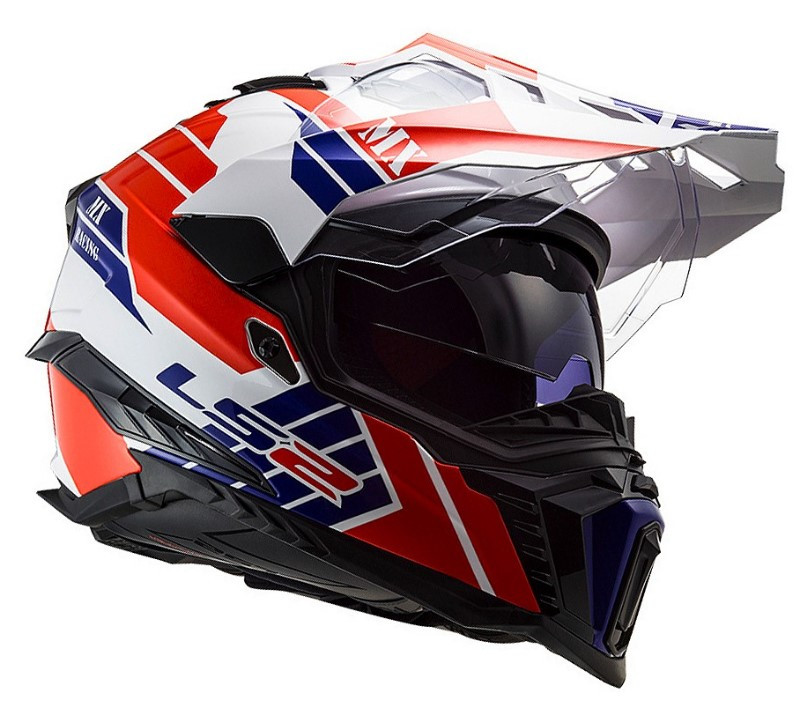 Мотошлем LS2 MХ701 Explorer Atlantis Gloss White/Red/Blue