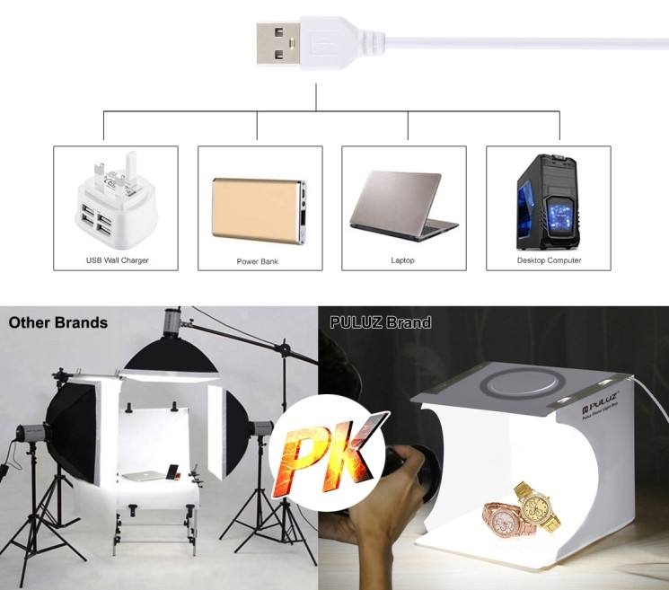 Фотобокс с подсветкой Puluz PU5023 LED 24x23x22 см.