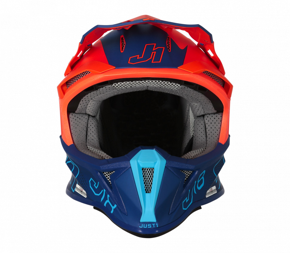 Мотошолом Just1 J18 Vertigo Blue/White/Fluo Orange
