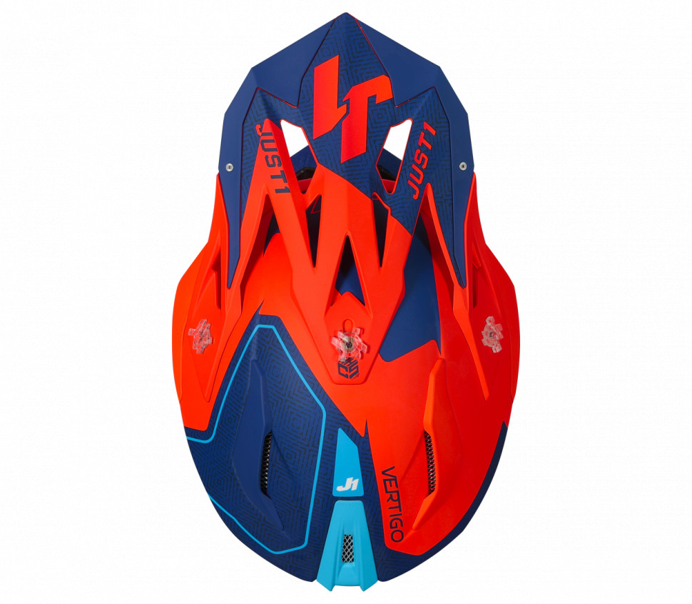 Мотошолом Just1 J18 Vertigo Blue/White/Fluo Orange