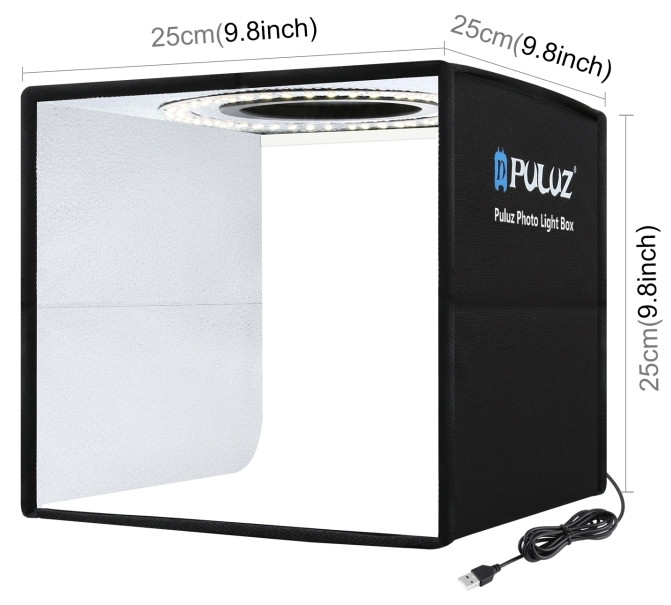 Фотобокс с подсветкой Puluz PU5025B 25x25x25 см.