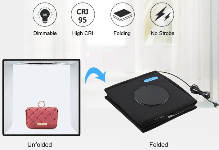 Фотобокс с подсветкой Puluz PU5025B 25x25x25 см.