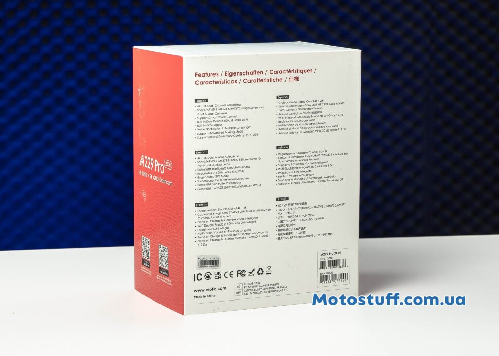 Відеореєстратор Viofo A229 Pro 4K + 2К з GPS і камерою заднього виду