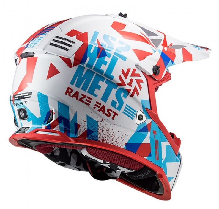 Детский мотошлем LS2 MX437 Fast Evo Mini Funky Red/White