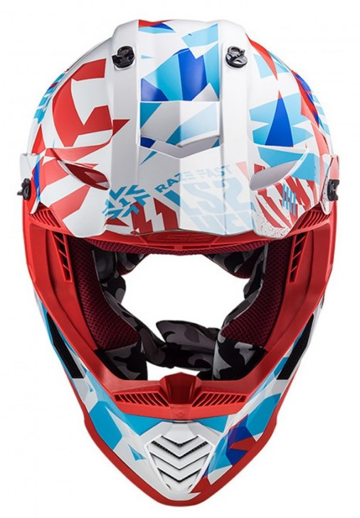 Детский мотошлем LS2 MX437 Fast Evo Mini Funky Red/White