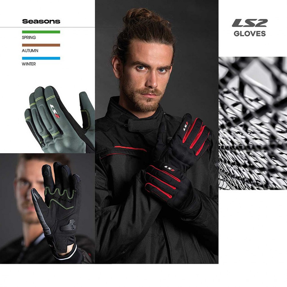 Мотоперчатки мужские LS2 Jet 2 Man Gloves Black/Red