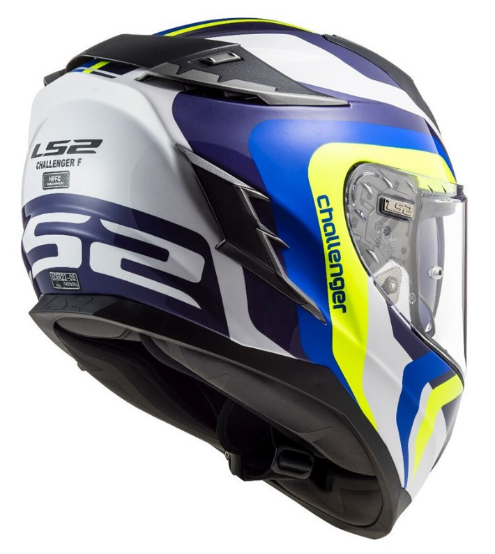 Мотошлем LS2 FF327 Challenger Galactic Gloss White/Yellow/Blue