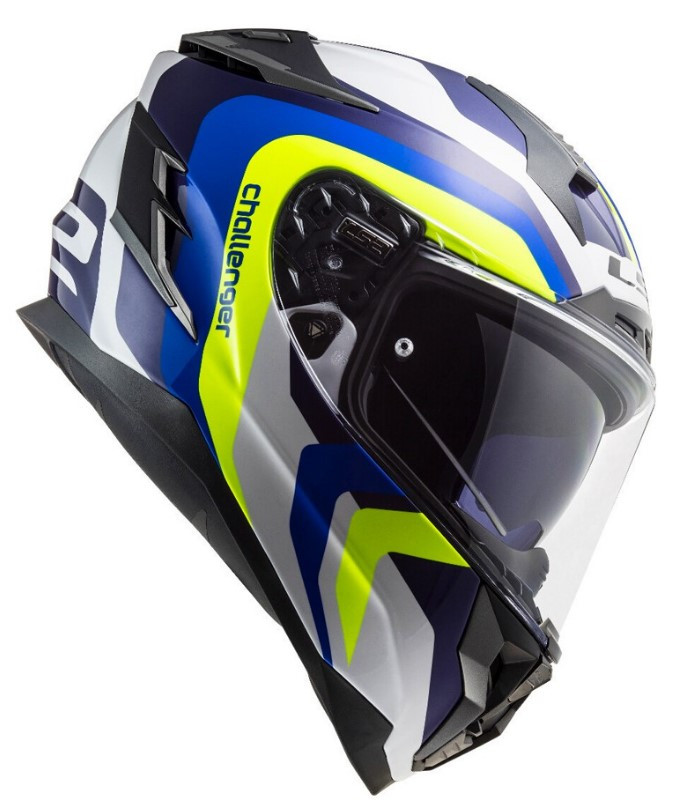 Мотошлем LS2 FF327 Challenger Galactic Gloss White/Yellow/Blue