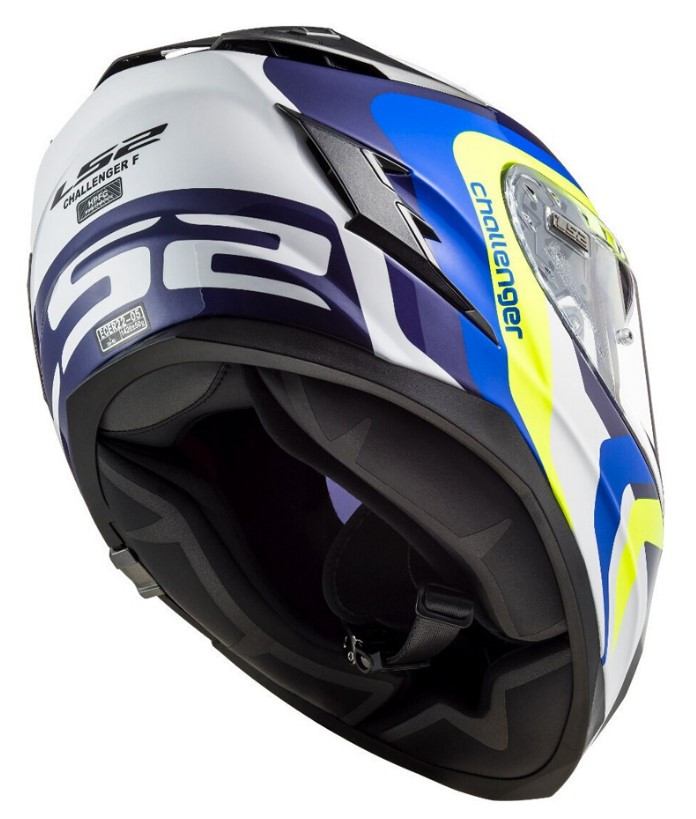 Мотошлем LS2 FF327 Challenger Galactic Gloss White/Yellow/Blue