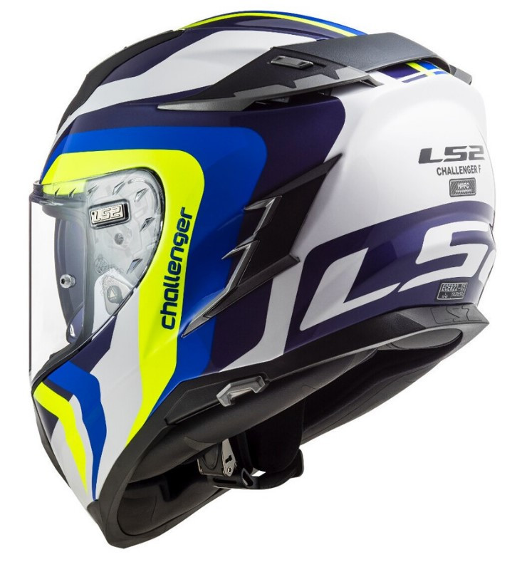 Мотошлем LS2 FF327 Challenger Galactic Gloss White/Yellow/Blue