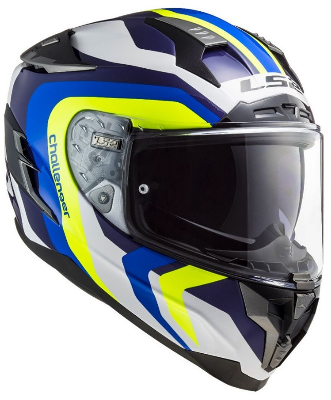 Мотошлем LS2 FF327 Challenger Galactic Gloss White/Yellow/Blue
