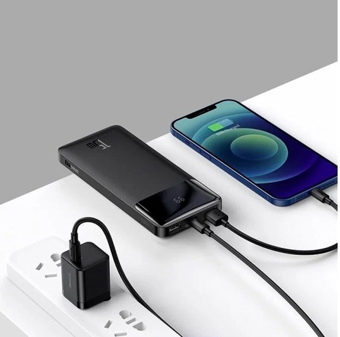 Зовнішній акумулятор Baseus Bipow Digital Display 10000mAh 15W Black (PPDML-I01)