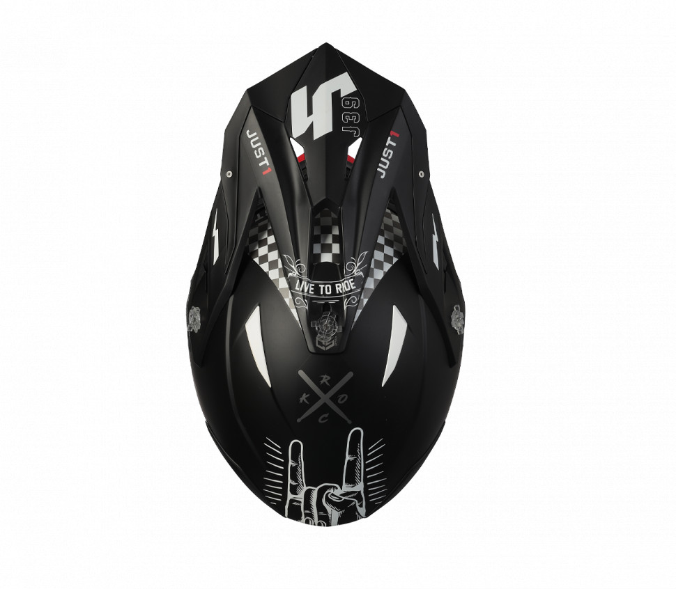 Мотошолом Just1 J39 Rock Red/White/Black Matt