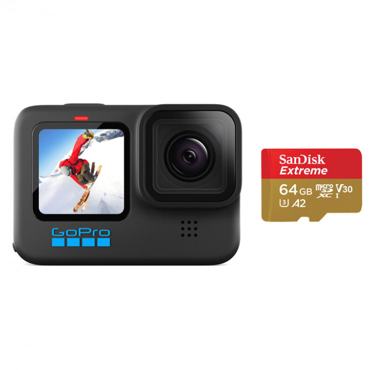 Экшн-камера GoPro Hero 10 Black Specialty Bundle + Карта на 64Gb